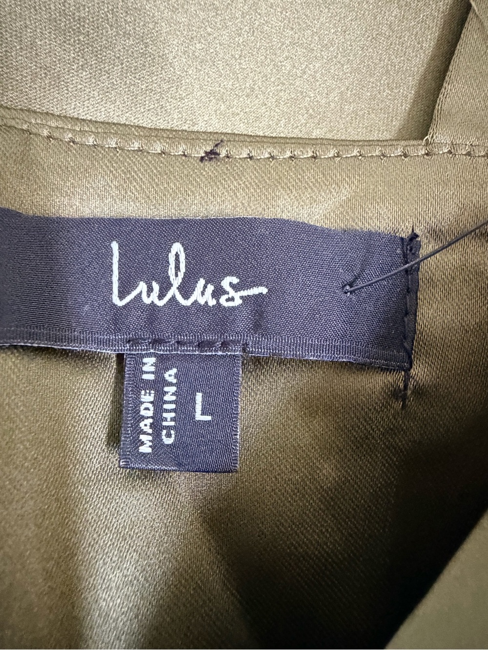 Lulus Unmatched Elegance Satin Sleeveless Midi Dress NWT Size Large Olive Green - Picture 8 of 11